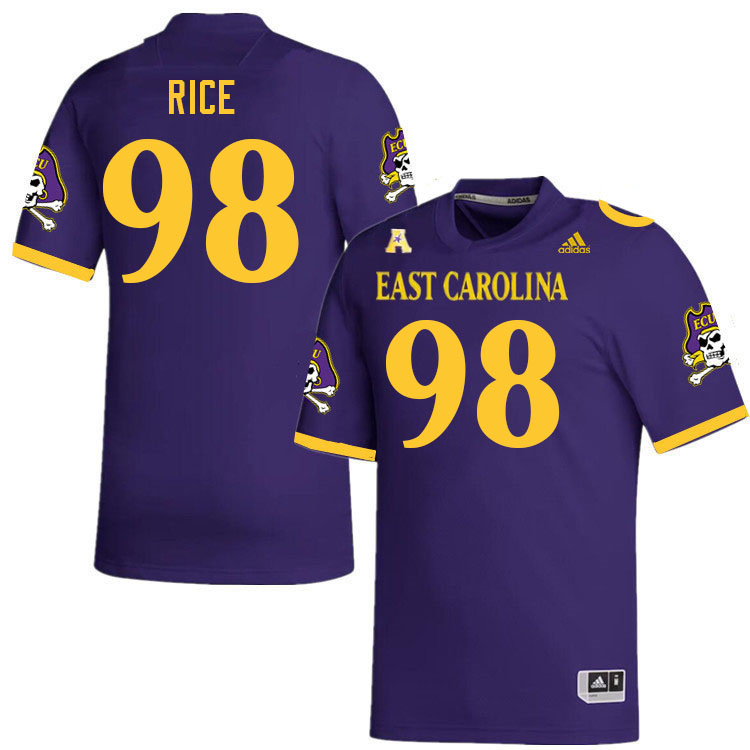 Men #98 Jerry Rice ECU Pirates College Football Jerseys Stitched Sale-Purple - Click Image to Close